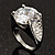 Clear Crystal Cz Statement Ring (Silver Tone) - view 2