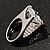 Clear Crystal Cz Statement Ring (Silver Tone) - view 9
