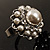 White Faux Pearl Crystal Dome Shape Ring (Silver Tone) - view 10
