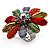 Large Multicoloured Acrylic Daisy Cocktail Ring (Silver Tone) - view 3