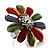 Large Multicoloured Acrylic Daisy Cocktail Ring (Silver Tone) - view 7