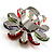 Large Multicoloured Acrylic Daisy Cocktail Ring (Silver Tone) - view 9