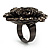 Sultry Crystal Rose Cocktail Ring (Black Tone) - view 2