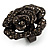 Sultry Crystal Rose Cocktail Ring (Black Tone) - view 6