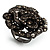 Sultry Crystal Rose Cocktail Ring (Black Tone) - view 12