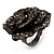 Sultry Crystal Rose Cocktail Ring (Black Tone) - view 13