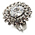 Clear Oval-Cut Cz Crystal Cocktail Ring (Silver Tone) - view 5