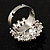 Clear Oval-Cut Cz Crystal Cocktail Ring (Silver Tone) - view 11