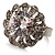 Clear Round-Cut CZ Flower Ring (Silver Tone) - view 4