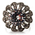 Clear Round-Cut CZ Flower Ring (Silver Tone) - view 5