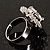 Clear Round-Cut CZ Flower Ring (Silver Tone) - view 10