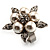 Bridal Snow White Faux Pearl Crystal Flower Ring (Silver Tone) - view 3