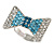 Exquisite Crystal Bow Ring (Silver Tone) - view 2