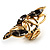 Gold Tone Elongate Crystal Vintage Cocktail Ring - view 6