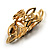 Gold Tone Elongate Crystal Vintage Cocktail Ring - view 4