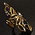 Gold Tone Elongate Crystal Vintage Cocktail Ring - view 10