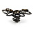 Black Tone Elongate Crystal Vintage Cocktail Ring - view 4