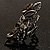 Black Tone Elongate Crystal Vintage Cocktail Ring - view 9