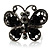 Charming Jet Black Diamante Butterfly Ring - view 2