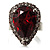 Pear-Cut Hot Red CZ Diamante Fashion Ring (Silver-Tone) - view 7