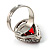 Pear-Cut Hot Red CZ Diamante Fashion Ring (Silver-Tone) - view 8