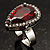 Pear-Cut Hot Red CZ Diamante Fashion Ring (Silver-Tone) - view 11