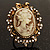 Vintage Filigree Cameo CZ Ring (Burnised Gold Tone) - view 7