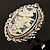 Vintage Floral Crystal Cameo Ring (Burnished Silver) - view 7