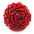 Red Glass Bead Flower Stretch Ring - view 2