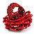 Red Glass Bead Flower Stretch Ring - view 4