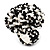 Black & White Glass Bead Flower Stretch Ring - view 1
