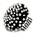 Black & White Glass Floral Stretch Ring - view 2