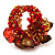 Brown & Red Glass Chip Cluster Flex Ring - view 4