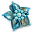 Light Blue Shell Flower Rings (Silver Tone) - view 5