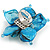 Light Blue Shell Flower Rings (Silver Tone) - view 3