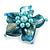 Light Blue Shell Flower Rings (Silver Tone) - view 7