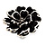 Black Floral Cocktail Ring (Silver Tone) - view 2