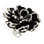 Black Floral Cocktail Ring (Silver Tone) - view 9