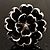 Black Floral Cocktail Ring (Silver Tone) - view 5