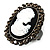 'Classic Lady' Cameo Crystal Cocktail Ring (Black Tone)
