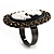 'Classic Lady' Cameo Crystal Cocktail Ring (Black Tone) - view 4