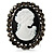 'Classic Lady' Cameo Crystal Cocktail Ring (Black Tone) - view 2