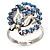 Crystal Butterfly And Flower Ring (Silver&Light Blue) - view 4