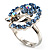 Crystal Butterfly And Flower Ring (Silver&Light Blue) - view 5