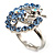 Crystal Butterfly And Flower Ring (Silver&Light Blue) - view 6