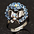 Crystal Butterfly And Flower Ring (Silver&Light Blue) - view 3