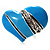 Light Blue Enamel Diamante Asymmetrical Heart Ring (Silver Tone)