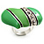 Bright Green Enamel Diamante Asymmetrical Heart Ring (Silver Tone) - view 6