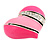 Bright Pink Enamel Diamante Asymmetrical Heart Ring (Silver Tone) - view 2