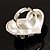Lavender Enamel Diamante Asymmetrical Heart Ring (Silver Tone) - view 4